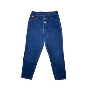 Vintage Zena High Waist Mom Jeans Button Fly Tapered 90s Blue Size 13 Juniors